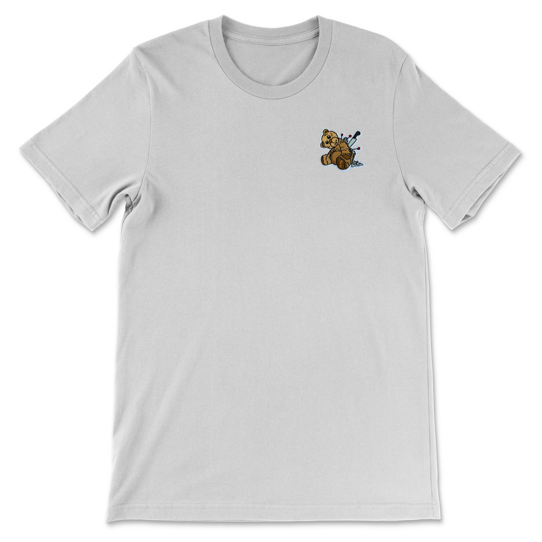 Pincushion Teddy T-Shirt Embroidered Logo (White)